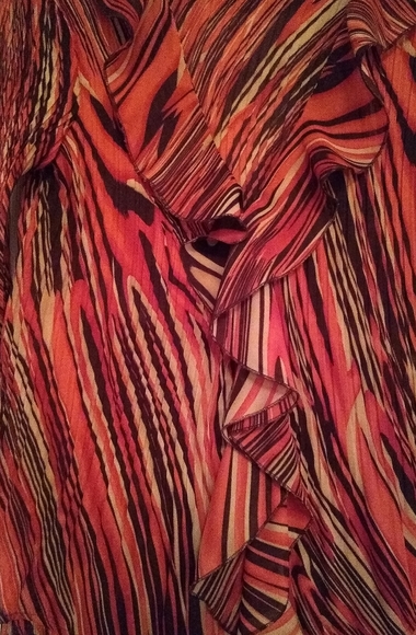 Sunny Leigh Multi Colored Ruffled Neck Top/Skirt Set - Picture 2 of 9